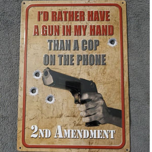 Rivers Edge Products Tin Sign, 17" x 12" Weatherproof Wall Art, 2nd Amendment